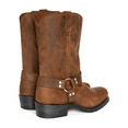thumbnail image 2 of XILOO Cowboy Boots for Men Square Toe Pull on Western Boot Leather Mid Calf Casual Work Boots, 2 of 5