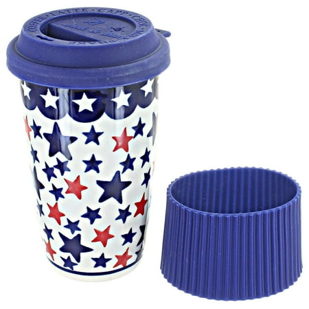 

Blue Rose Polish Pottery Travel Coffee Mug