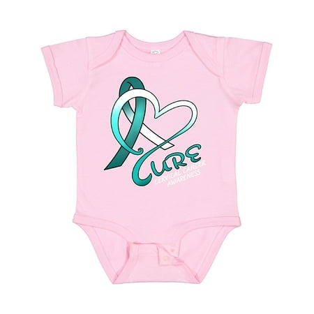 

Inktastic Cure- Cervical Cancer Awareness Teal and White Ribbon Gift Baby Boy or Baby Girl Bodysuit