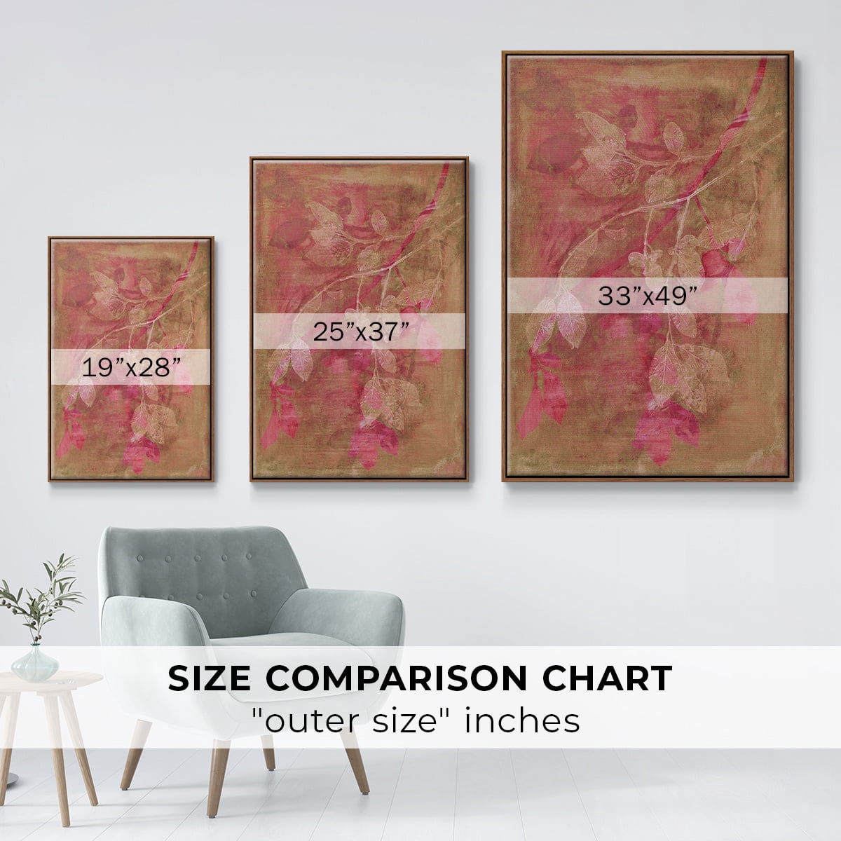 Branching Out IV Framed Premium Gallery Wrapped Canvas - Ready to Hang - 25 x 37 - Walnut Floating Frame