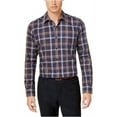 thumbnail image 2 of Ryan Seacrest Mens Plaid Sport Button Up Shirt, Blue, XX-Large, 2 of 2