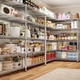 thumbnail image 3 of REIBII 69.8" Wide Chrome Storage Shelves for Garage Wire Shelving Unit 5 Tier Adjustable Shelving for Pantry Shelves Kitchen Shelving, 3 of 8