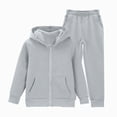 thumbnail image 4 of UAYOTSE Little Girls Solid Zip Up Hoodie Pocket Jogger Pants 2Pcs Casual Tracksuit Outfit Set,Sizes 13-14 Years, 4 of 9