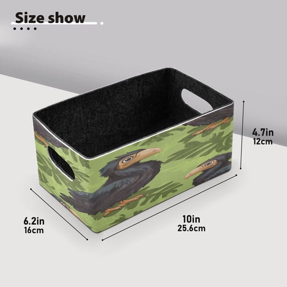 BZSMCE Shelf Baskets Black Vulture Cute Pattern Pattern Storage Cube Bins 10.1*6.3*4.7in Set of 2