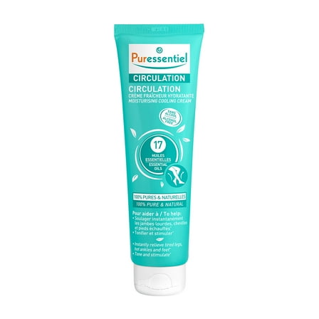 Puressentiel Circulation Moisturizing Cooling Cream, Foot Cream, 3.4 oz