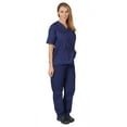 thumbnail image 5 of M&M SCRUBS Women Scrub Set V-Neck Medical Scrub Tops and Drawstring Pants - Pack of 12 Set (True Navy Blue, XX-Small), 5 of 7