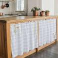 thumbnail image 6 of Spring Daisy Floral Tier Curtains 24 Inch Length, Yellow Plaid Summer Botanical Cafe Short Curtains for Bathroom Over Sink, Small Kitchen Curtain Light Filtering Tiered Drapes 2 Panels 27.5"Wx24"L, 6 of 8
