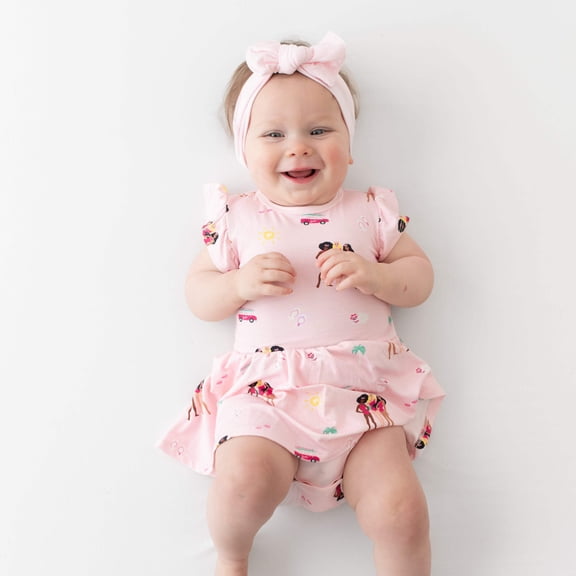 Kyte Baby Twirl Bodysuit Dress in Barbie™ Beach