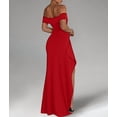 thumbnail image 4 of Robe Moulante à Épaules Dénudées pour Invitée de Mariage, Fente Haute, Robe Formelle, Cocktail, Fête, Bal, Longues Robes, Rouge, P, 4 of 9