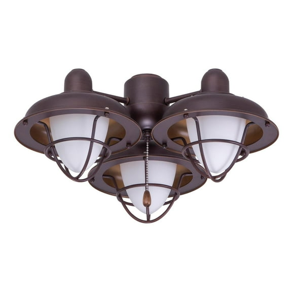 kathy ireland HOME by Luminance Boardwalk Cage 3-Light Venetian Bronze LED Ceiling Fan Light Kit LK40VNB