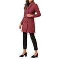 thumbnail image 4 of INSPIRE CHIC Manteau d'Hiver pour Femme à Revers Cranté, Trench à Double Boutonnage, S Rouge Melon D\'eau, 4 of 6