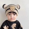 thumbnail image 3 of Gorro de bebé de otoño e invierno, estilo coreano, gorro de bebé a rayas, gorro de oso bonito, gorro de lana para niños y niñas, 3 of 6