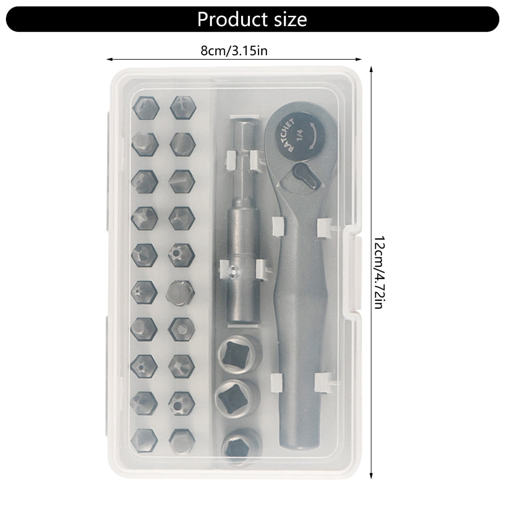 25 in 1 Ratchet Wrench Screwdriver Socket Nut Set Screw Driver Bit Handle Drive Slot Hand Tool for Repairing Laptop