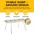 thumbnail image 4 of Beach Coastal Beige Table Cloths for 8 Foot Rectangle Tables, Nautical Shell Starfish Coral Summer Patio Waterproof Elastic Fitted Tablecloths, Washable Rectangular Table Cover for Camping, 4 of 8