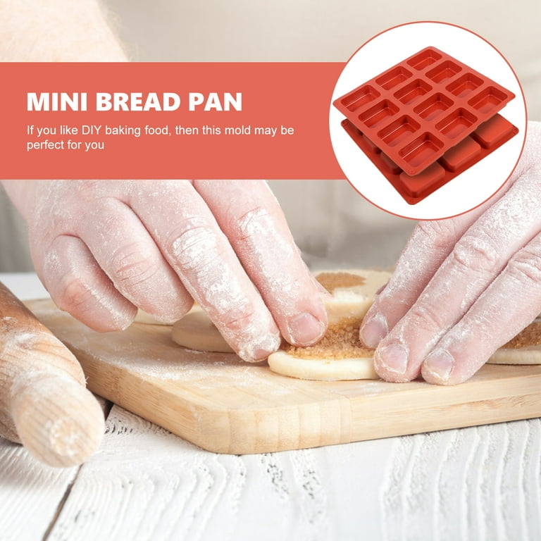 Silicone mini loaf pan 2pcs Silicone Mini Loaf Pan Mini Bread Pan Non-stick  Cheesecake Baking Mold