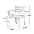 thumbnail image 4 of CoSoTower Dining Chairs Set of 2,Acacia Wood Patio Armchair,For Backyard, Poolside, Garden,Grey, 4 of 9