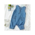 thumbnail image 4 of Bagilaanoe Newborn Baby Girl Boy Denim Jumpsuit Sleeveless Romper Overalls 3M 6M 9M 12M 18M Infant Long Pants Casual Outfits, 4 of 9