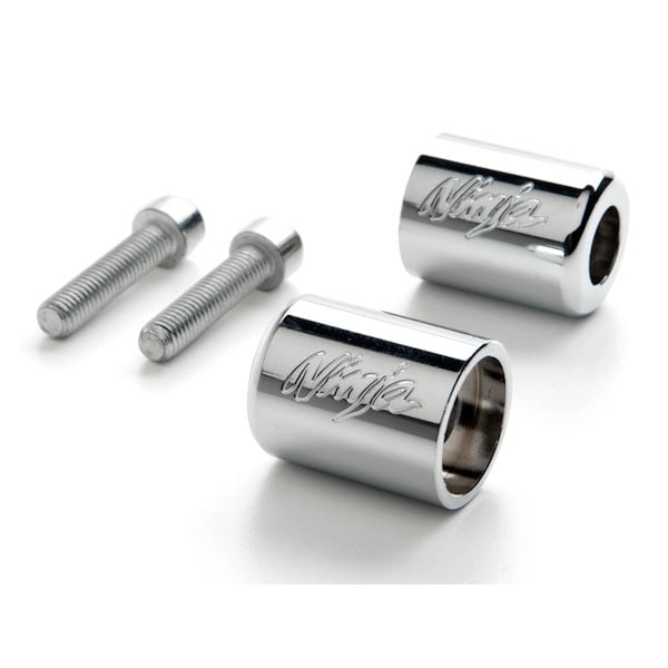 Chrome Bar Ends ZXR Engraved Hand Grips Handlebar For 1994-2003 Kawasaki ZX900