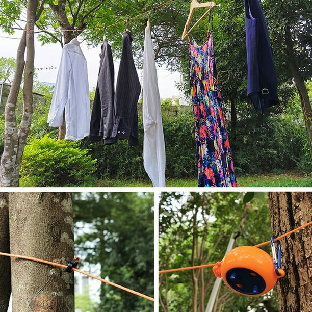U Style Clothesline Laundry Drying Rope Outdoor Clothes Line Windproof Laundry Drying Rope; Anti-Slip Retractable Cord For Hotel Camping Other Show As