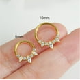 thumbnail image 3 of 16G Septum Ring Surgical Steel Daith Earring, CZ Gemstone Septum Clicker Daith Piercing Jewelry, 3 of 6