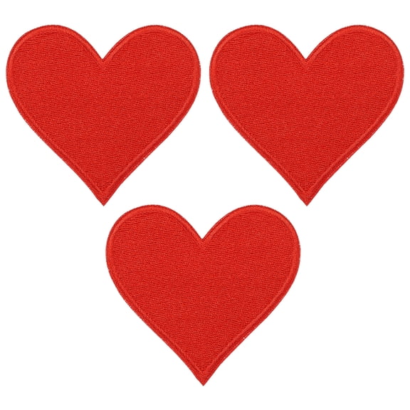 Uxcell Heart Shaped Iron-on Patches for Clothing Packaging Gifts Clothing Home Textiles Red 3 Pcs