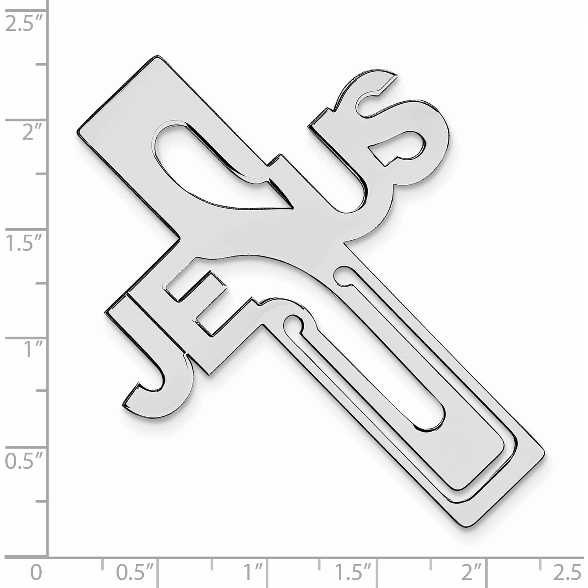 Sterling Silver Rhodium-Plated Jesus Cross Bookmark Made In United States qq589
