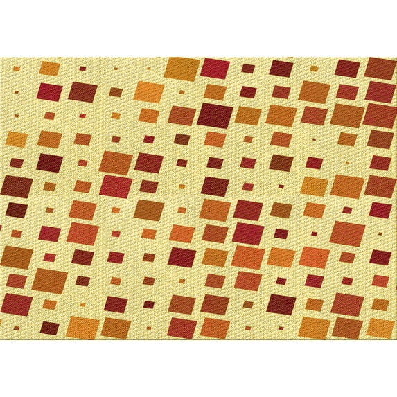Ahgly Company Machine Washable Indoor Rectangle Transitional Orange Area Rugs, 4' x 6'