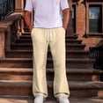 thumbnail image 2 of Mens Baggy Bootcut Sweatpants Wide Leg Flared Stretch Elastic Waist Drawstring Cotton Lounge Workout Casual Pants Yellow XL, 2 of 6