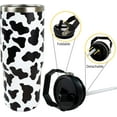 thumbnail image 5 of 30oz Cow Print Tumbler with Handle and Straw, Stainless Steel Vacuum Insulated Coffee Tumbler, Travel Mug Water Bottle, Cow Stuff Accessories Decor, Cow Gifts for Women, 5 of 6