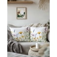 thumbnail image 3 of Outdoor Pillows Waterproof, Yellow Spring Floral Bedding Throw Pillows with Insert for Couch Sofa Bed, Summer Flowers Botanical 16x16 Inch Pillowcases Decorative Camping Patio Pillow Set of 1, 3 of 8