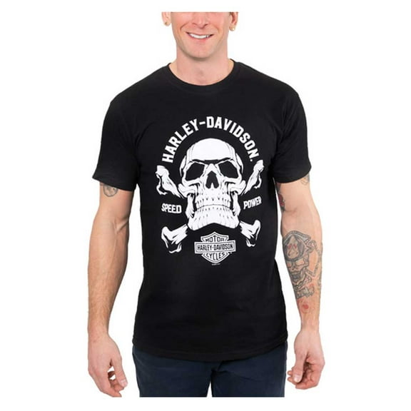 Harley-Davidson Men's Catalyst Skull Short Sleeve Crew-Neck T-Shirt- Black (4XL), Harley Davidson