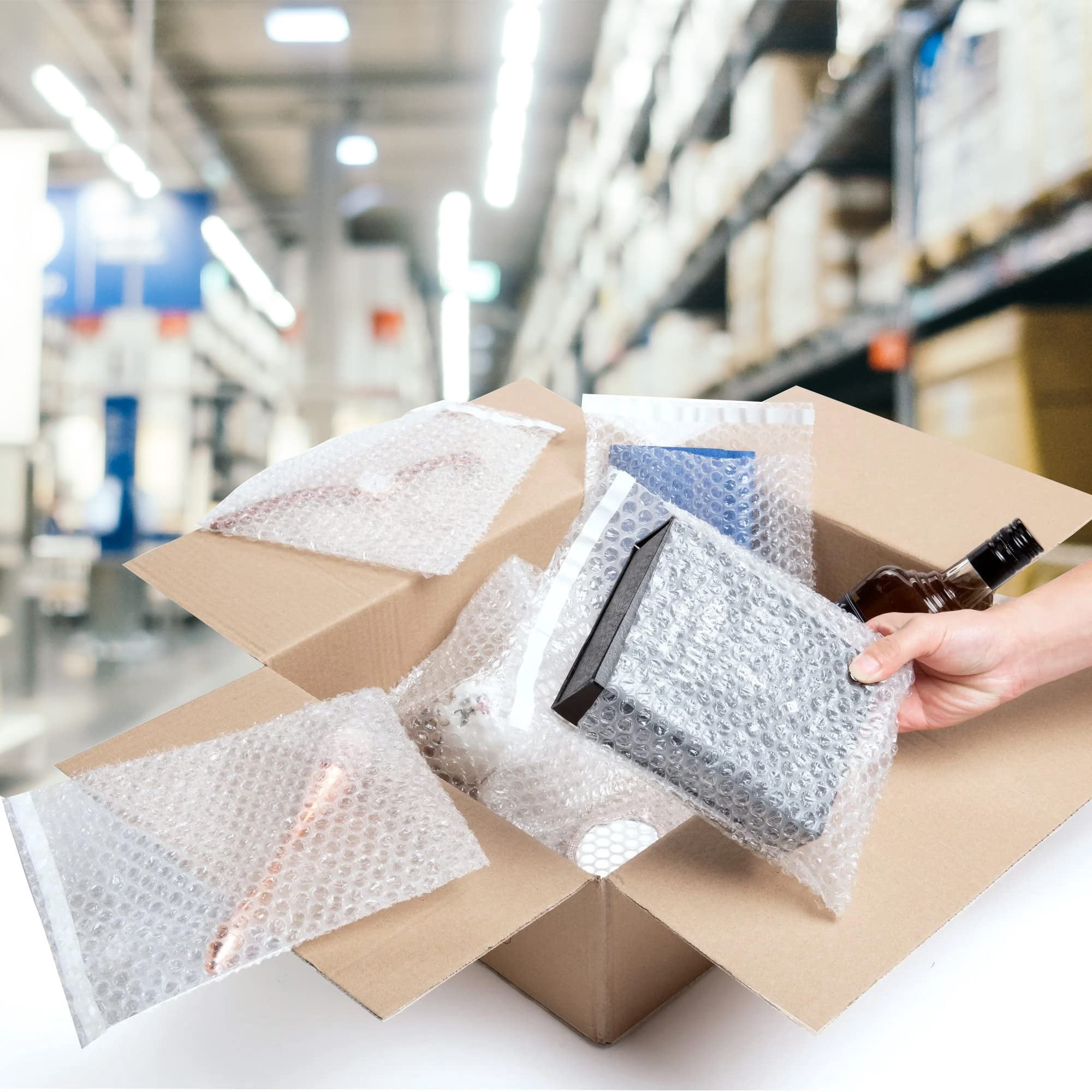 Clear Shipping Bubble Bags, Self Seal Polyethylene Pouches, 110 Count, 18 x 23.5 in