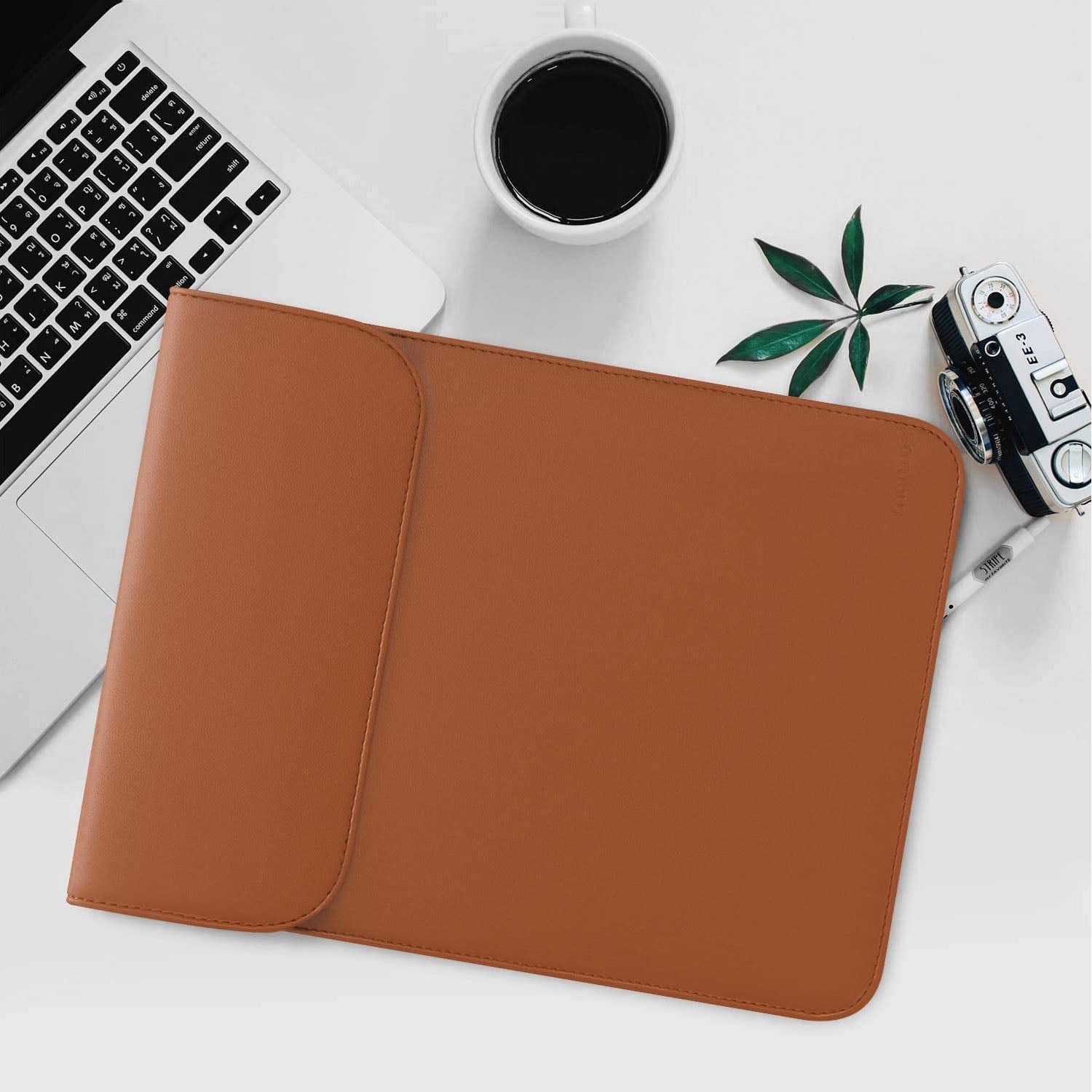 Mosiso Laptop Sleeve Case PU Leather Case Compatible With MacBook Air 13 inch M2 A2681 M1 A2337 A2179 A1932/Pro 13 M2 M1 A2338 A2251 A2289 A2159 A1989 A1706 A1708,Notebook Tablet Faux Suede Leather Ca