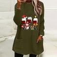 thumbnail image 2 of PuLe Christmas Sweaters for Women 2024 Long Sleeve Crewneck Cute Snowman Print Pullover Shirts Artificial Fleece Warm Tops with Pockets, 2 of 4
