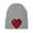 Grey, variant on 80s Video Game Pixelated Heart Patch Cuffed Beanie - Pink