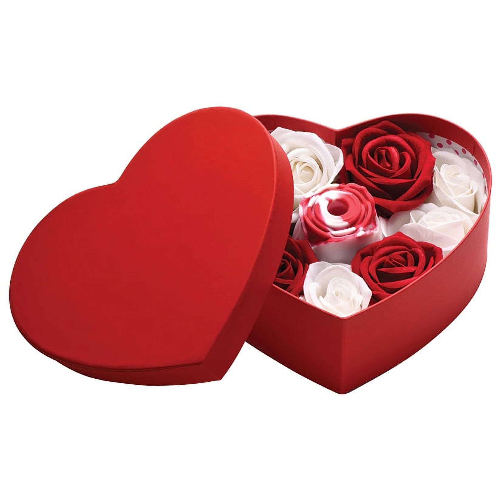 Bloomgasm The Rose Suction Vibrator, Lovers Edition with Gift Box and Roses Inside, Red/White