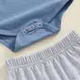 thumbnail image 5 of Tiijoy Newborn Boys Fall Outfits Casual Long Sleeve Romper Pants Hat 3Pcs Set, Sizes Newborn, 5 of 5
