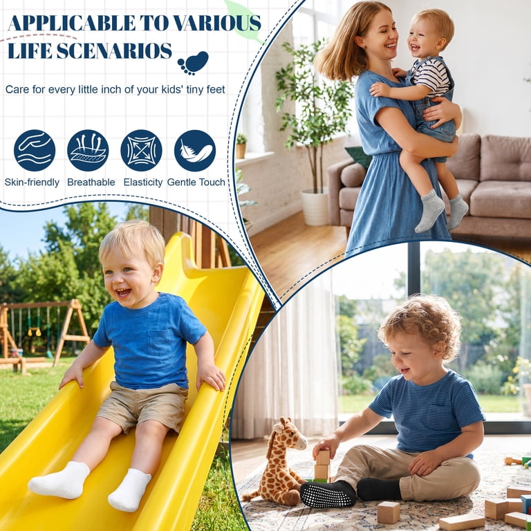 Tphon Non-Slip Toddler Grip Socks 12-Pair Pack photo 6