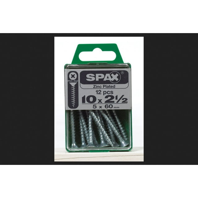 Tornillo SPAX Nº 10 x 6 cm de acero galvanizado, 12 unidades