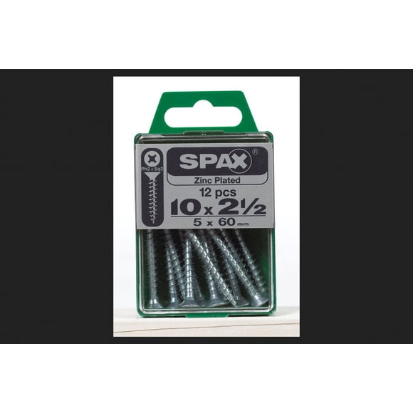 Tornillo SPAX Nº 10 x 6 cm de acero galvanizado, 12 unidades