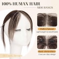 thumbnail image 2 of Yanonmyfd  Dark Brown Bangs Hair Clip,Middle Part Clip in Bangs Human Hair Natural Curtain Fringe with Temples Hairpieces for Women Clip on Bangs Daily Wear, 2 of 16