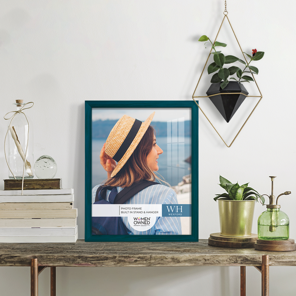 Woodgrain 11 in. x 14 in. Ocean Blue Picture Frame