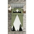 thumbnail image 3 of Ambesonne Adventure Quilted Bedspread Set 2 Pcs, Forest Halftone Style, Twin Size, Army Green Black White, 3 of 3