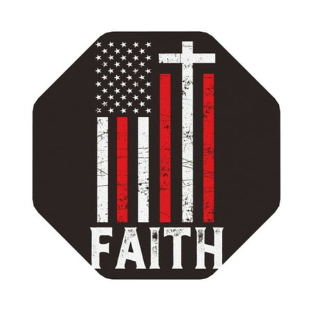 

Qekee USA Flag Cross Print PU Leather Absorbent Coasters Leather Coasters Set for Cups Drinks 4 Coasters 6 Pcs for Coffee Bar Home Decor Octagon