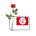 thumbnail image 1 of Feliz año nuevo día deseos Botella de decoración de jarrones colgantes de flores rosas artificiales, 1 of 3