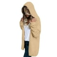 thumbnail image 5 of Vinsonshop Sherpa Cardigan Women Long Cardigans for Women Winter Cardigan for Women Fluffy Coat Womens Winter Coat Fluffy Jacket Open Front Cardigan for Women Khaki XL, 5 of 8