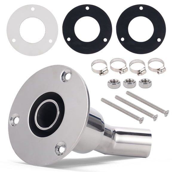 NUAO Stainless Steel 316 Straight Thru Hull Exhaust Skin, Fitting 24mm Tube Pipe Socket Hardware, for Diesel Parking heaters