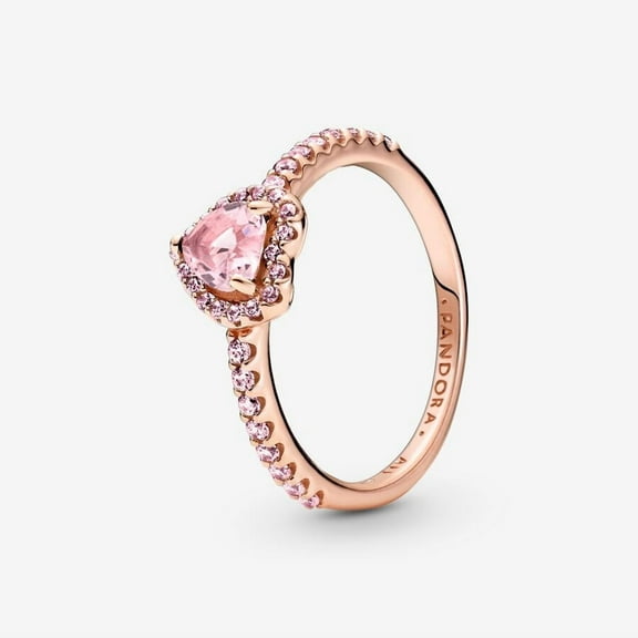 Pandora Sparkling Pink Elevated Heart Ring With Gift Box (5)
