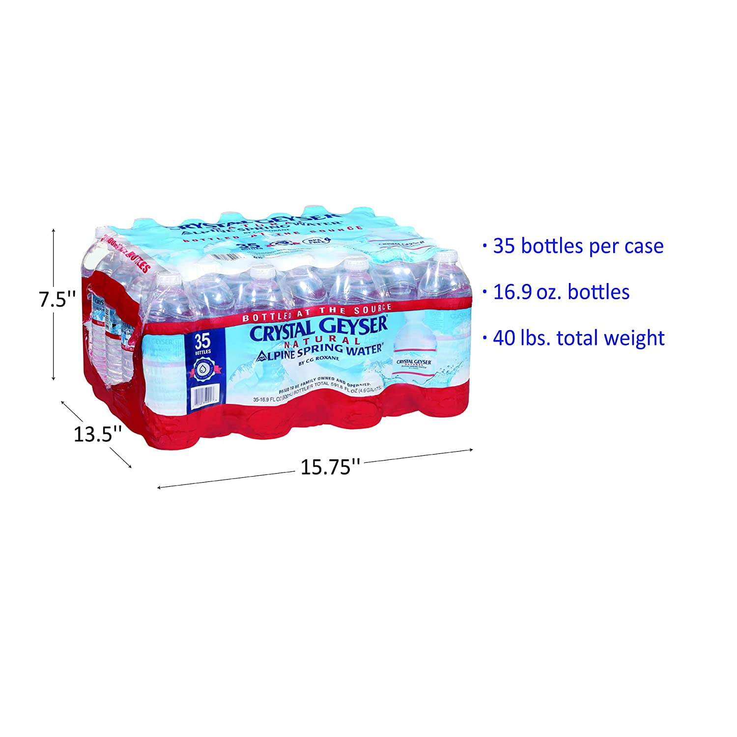 Crystal Geyser Alpine Spring Water, 16.9Z