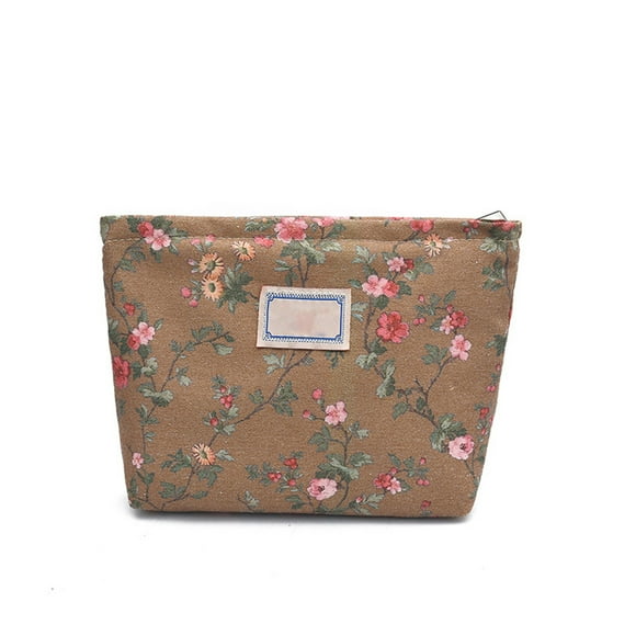 Large Cosmetic Bag For Women Travel Makeup Organizer Durable Zippered Toiletry Pouch Purse Storage Tote